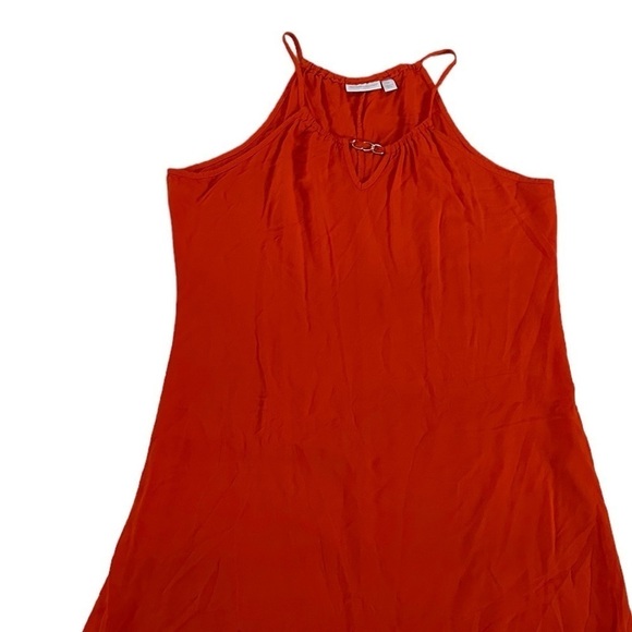 New York & Company Orange Halter Midi Dress Size M - Picture 7 of 17